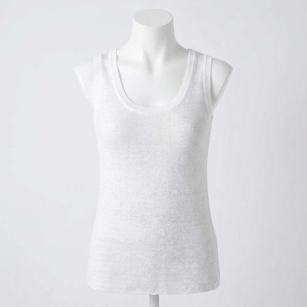 NEW KINROSS rib linen tank in white